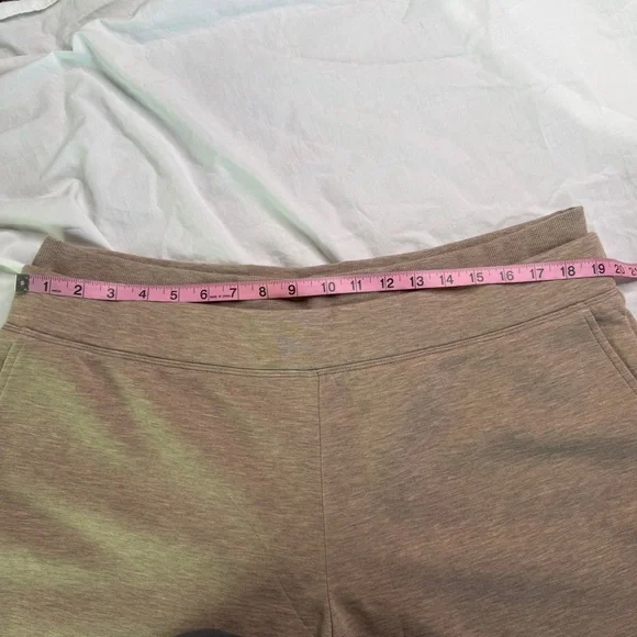 OGL FuzzLuxe Double Waistband Straight Leg Pants w/ Pockets 2XL | Heather Taupe - Picture 5 of 8